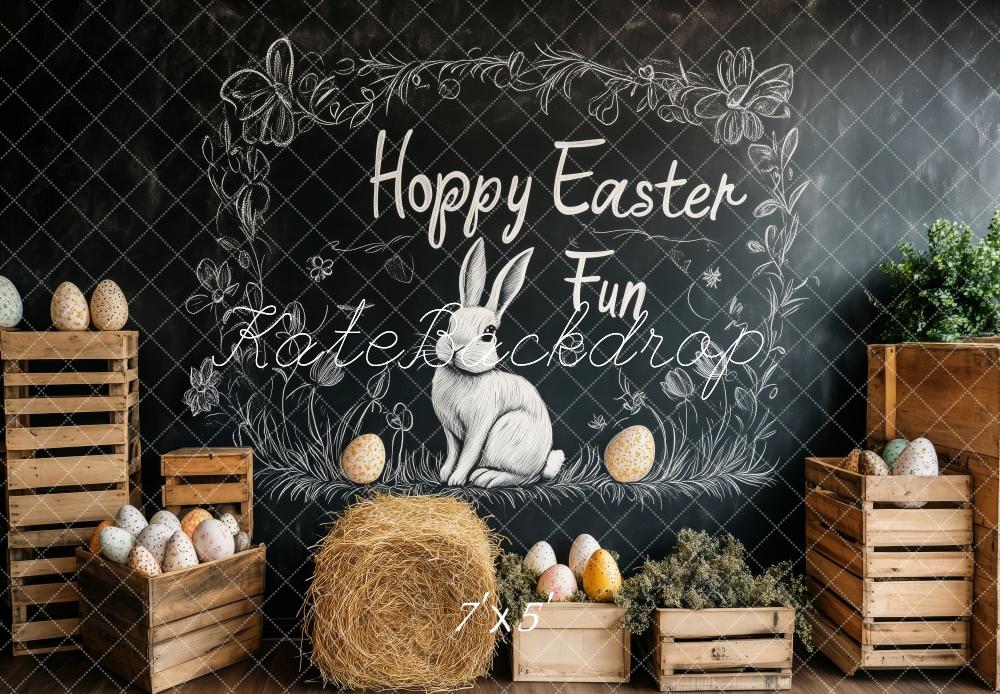 Kate Easter Bunny Chalkboard Wood Backdrop Designed by Patty Roberts
