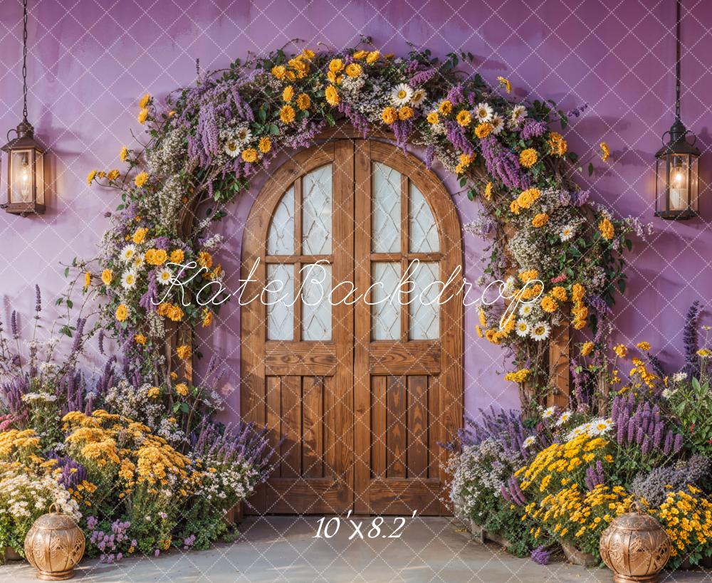 Arco de Flores de Primavera Puerta Morada Fondo Diseñado por Emetselch