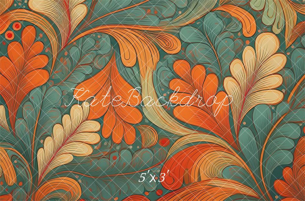 Mid Century Modern Retro Abstract Leaf Pattern Foto Achtergrond Designed by Mandy Ringe Photography