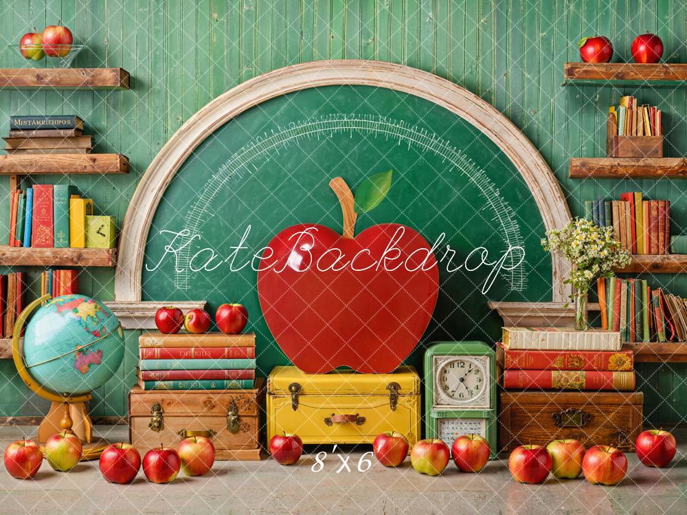 Kate Back to School Apple Arched Chalkboard Backdrop Designed by Emetselch