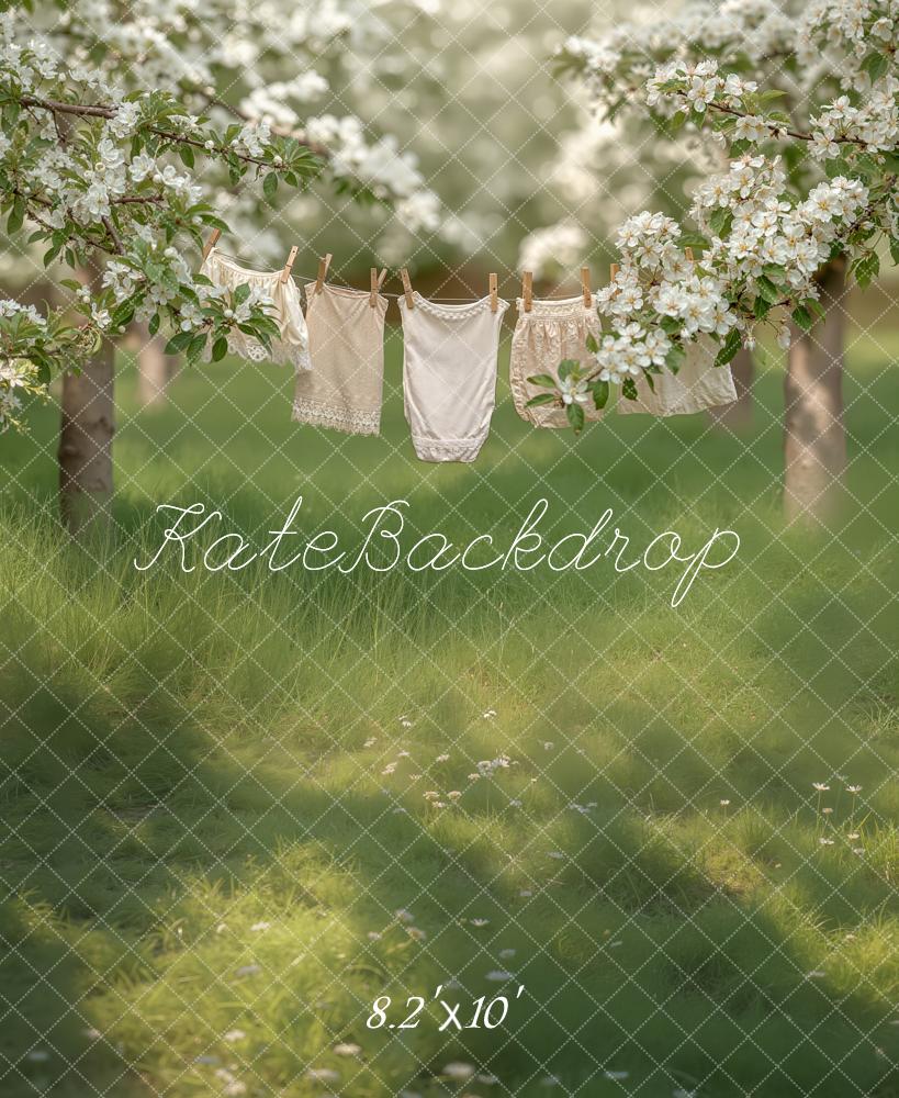 Kate Spring Blossom Orchard Clothesline Backdrop Designed by Chain Photography