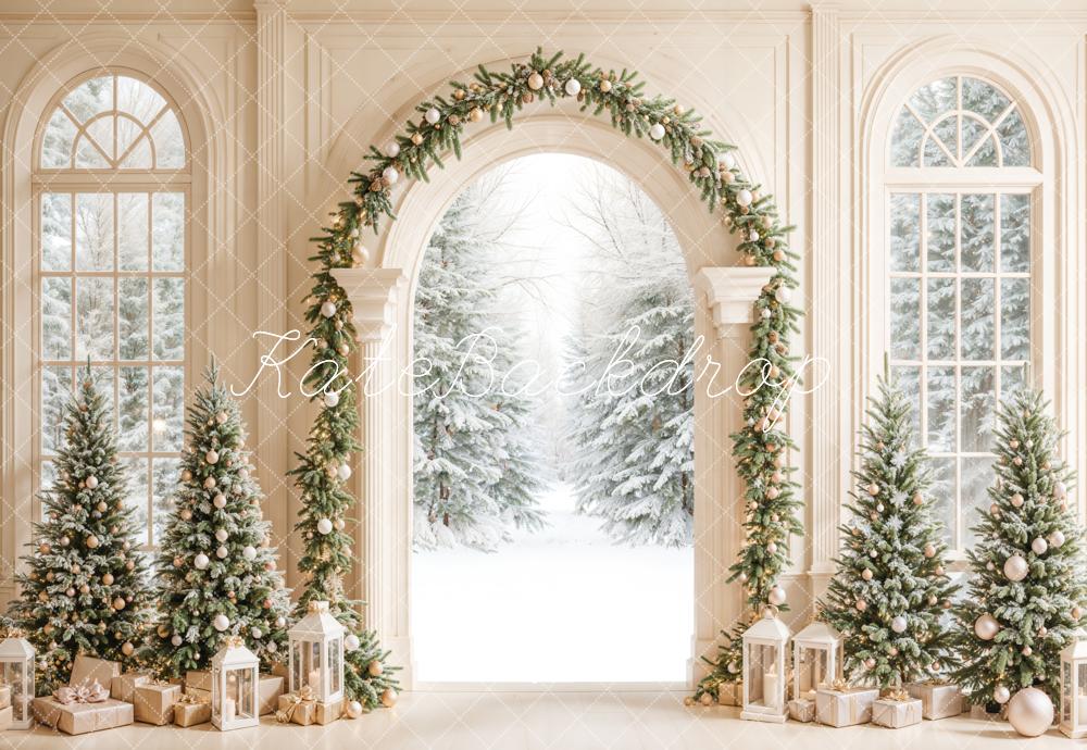 Fondo de Puerta Arqueada Blanca de Árbol de Navidad Diseñado por Emetselch