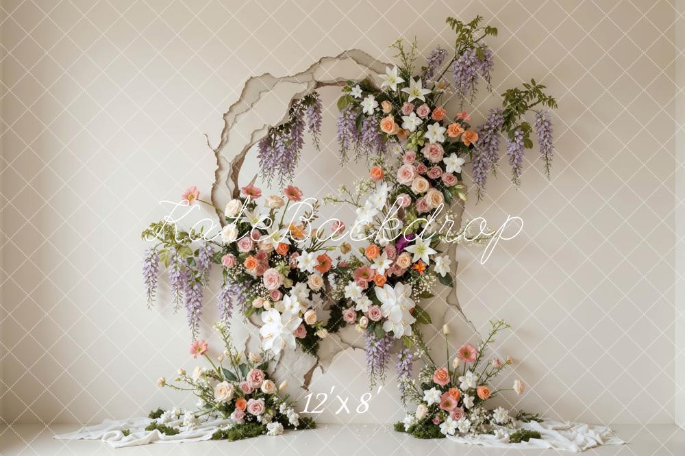 Kate Mother's Day Boho Flower Arch Torn Wall Backdrop Designed by Mini MakeBelieve
