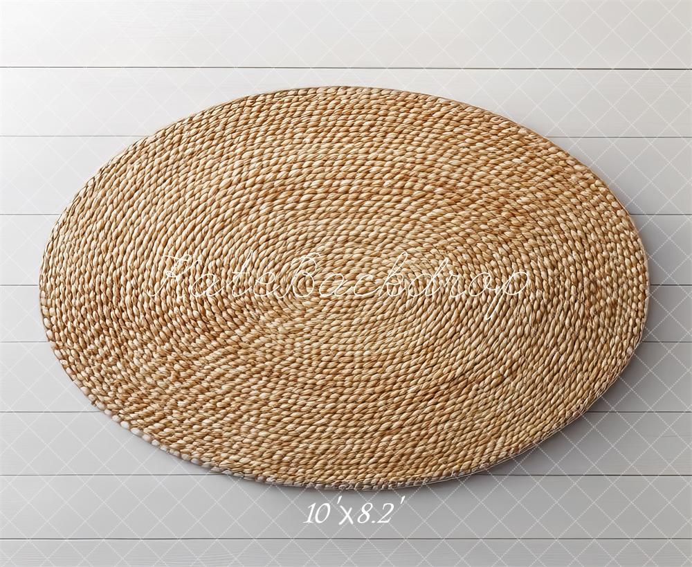Newborn Natural Woven Oval Foto Achtergrond Designed by Mini MakeBelieve