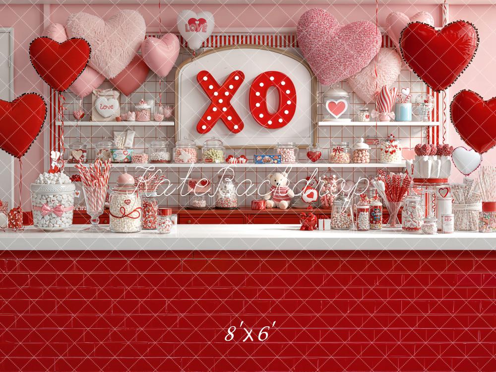 Kate Valentine's Day Candy Bar Hearts Balloons XO Backdrop Designed by Emetselch