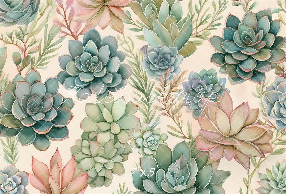 succulent computer background Kate Fine Art Succulent Floral Pastel Printed Backdrop Designed by Mandy Ringe Photography