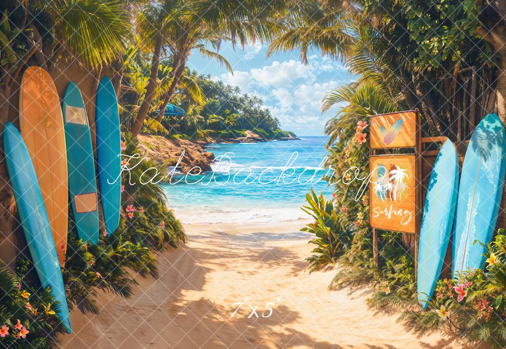 Kate Beach Tropical Surfboards Pathway Backdrop Designed by Emetselch