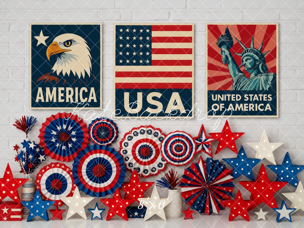 Kate Independence Day USA Flag Stars Backdrop Designed by Patty Roberts