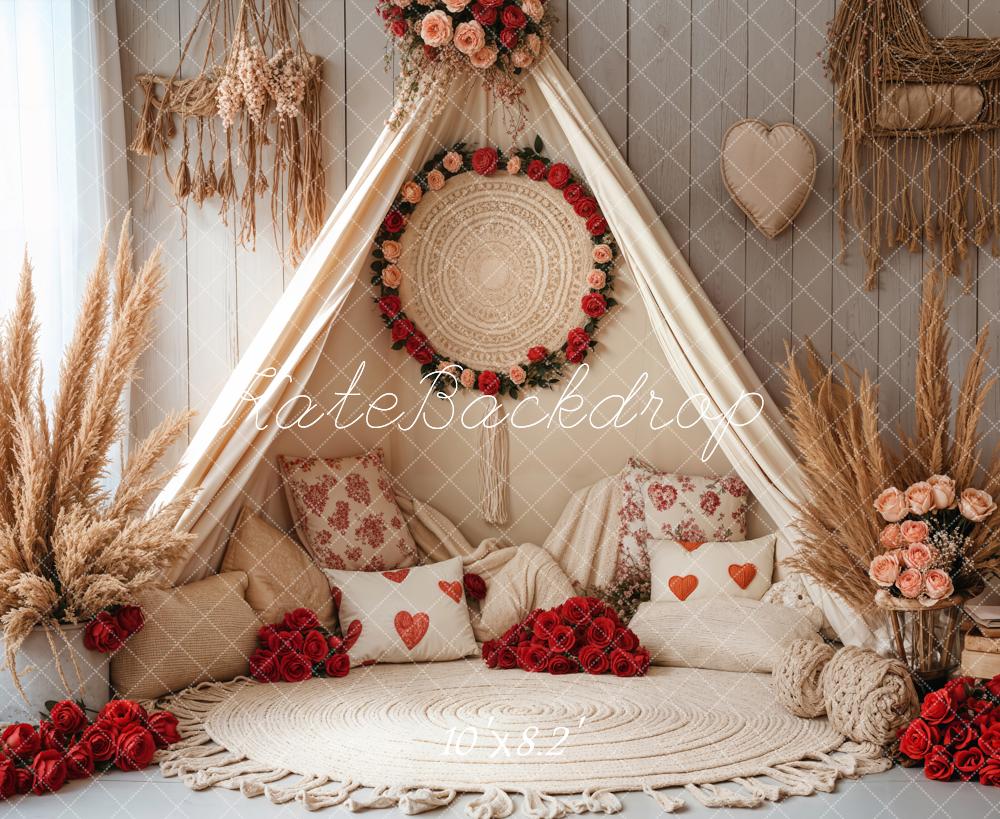 Fondo de tienda floral bohemio romántico de primavera diseñado por Emetselch