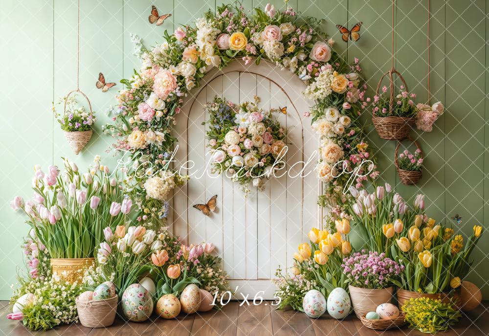 Kate Spring Easter Flower Arch Butterfly Backdrop Designed by Emetselch