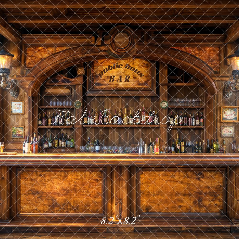 Fondo de madera vintage de bar para el Día del Padre diseñado por Emetselch