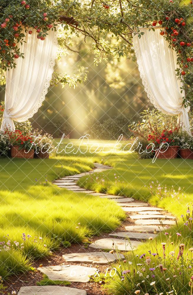 Kate Spring Garden Arch Apple Tree Curtain Pathway Backdrop Designed by Emetselch