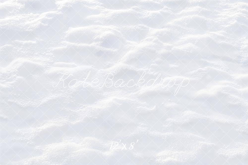 Kate Winter Snow Texture White Floor Printed Backdrop Designed by Kate Image