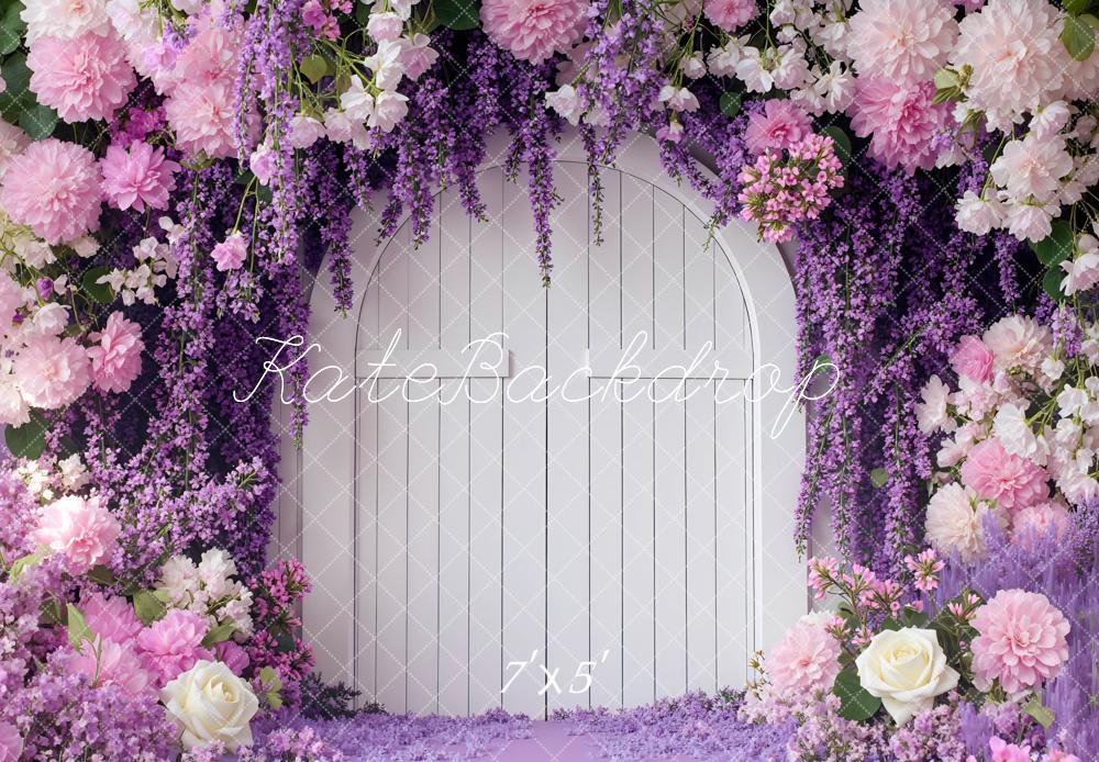 Kate Spring Flower Arch Pink Purple Door Entrance Backdrop Designed by Mini MakeBelieve