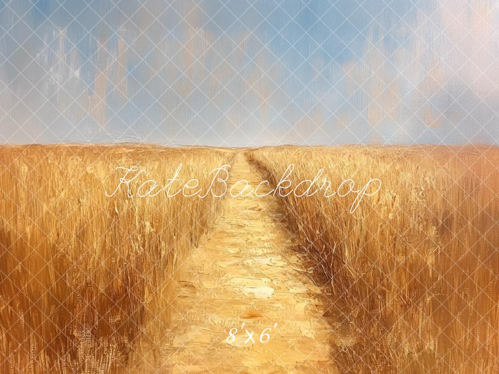 Sfondo di Campo di Grano con Sentiero Progettato da Mini MakeBelieve