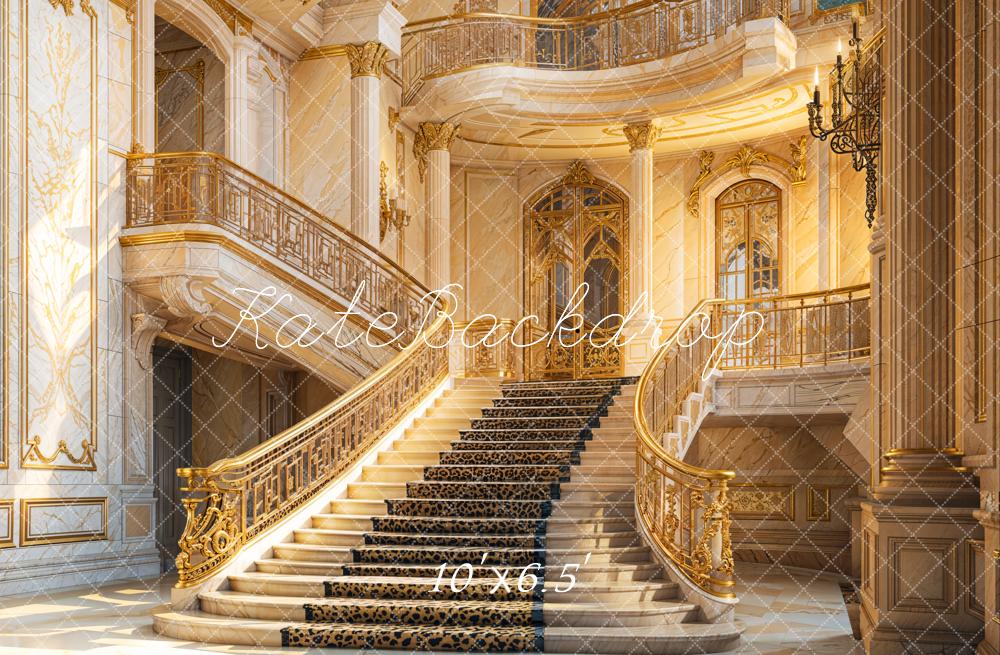 Kate Architecture Leopard Luxurious Cascading Stairs Backdrop Designed by Emetselch