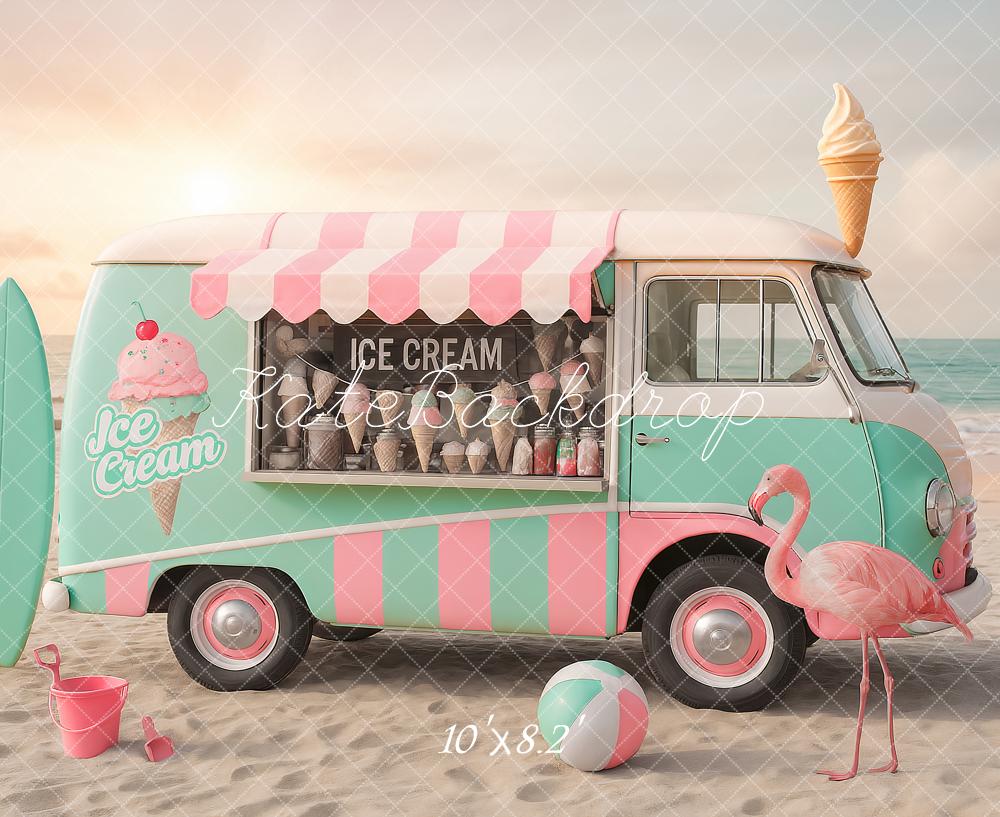 Fondo de Camión de Helados de Playa de Verano diseñado por Ashley Paul