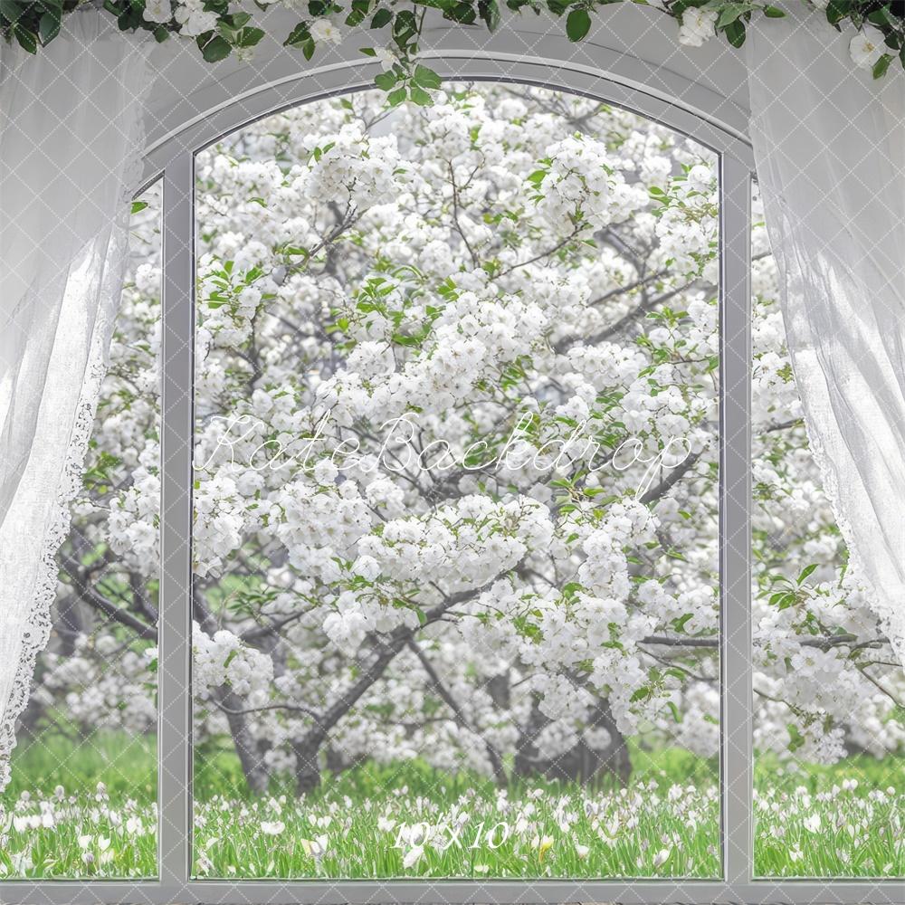 Kate Spring Cherry Blossom Arch Window Backdrop Designed by Mini MakeBelieve