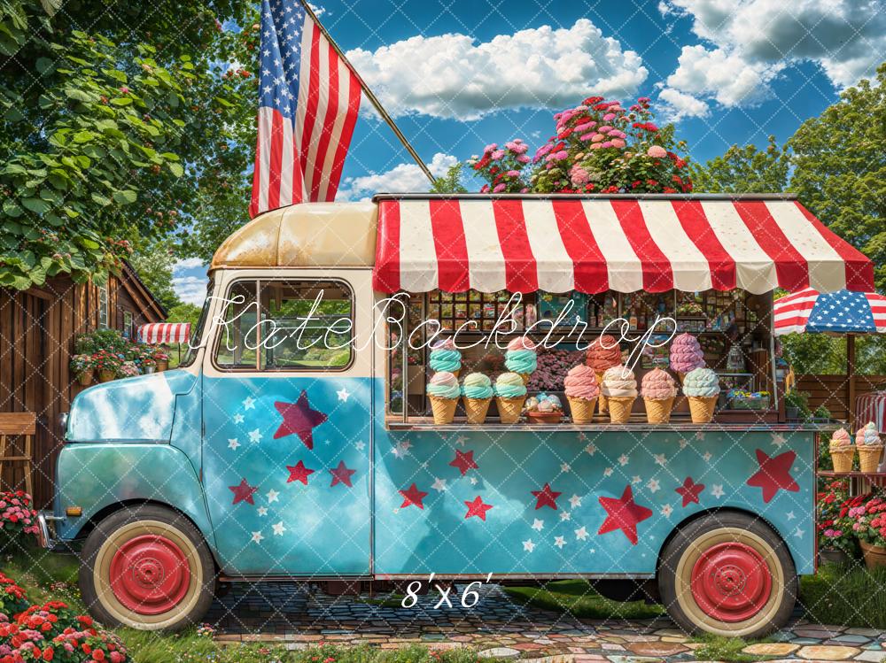 Kate Independence Day Ice Cream Truck Backdrop Designed by Emetselch