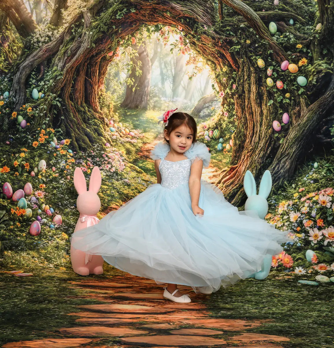 Kate Easter Forest Tree Arch Path Backdrop Designed by Emetselch