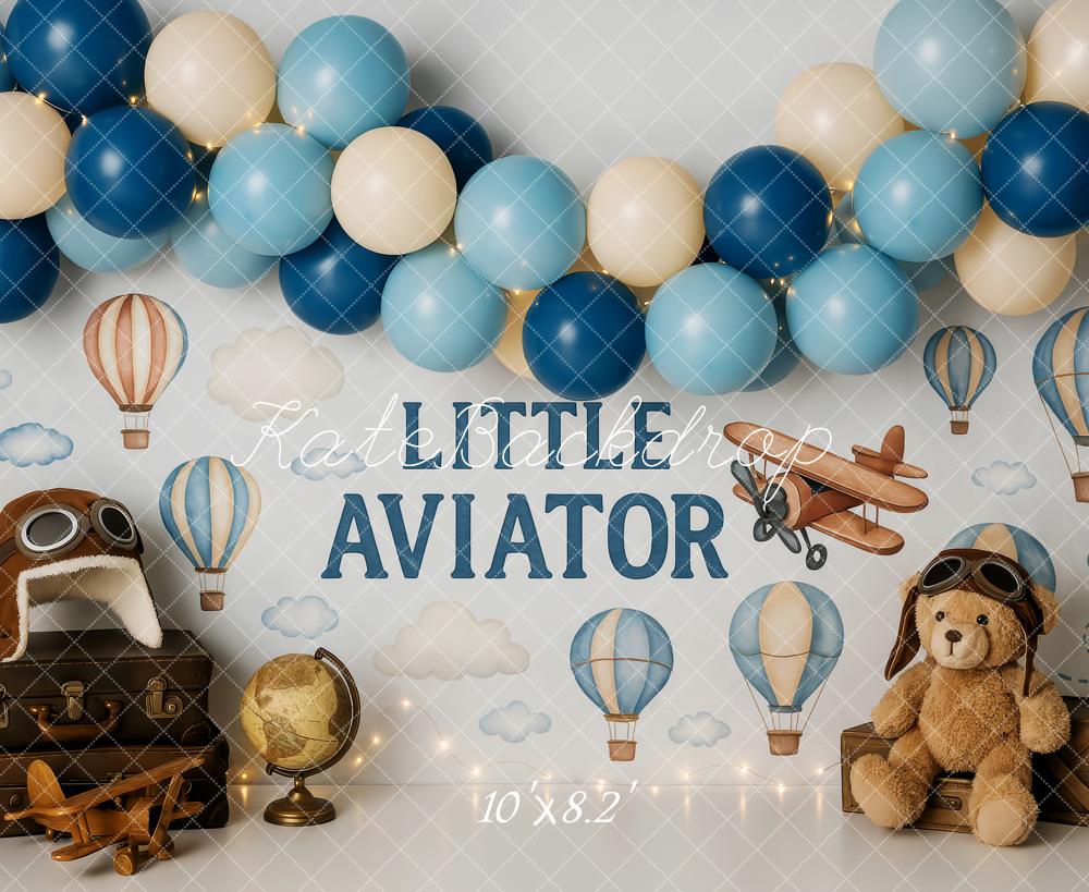 Smash Cake Piccolo Aviatore Sfondo Mongolfiera Disegnato da Patty Roberts