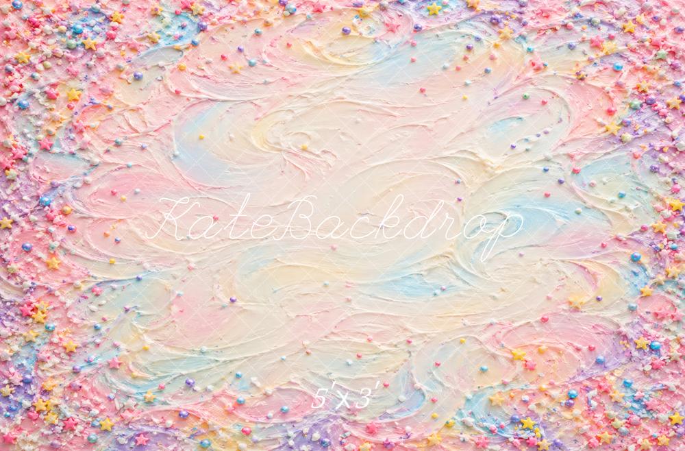 Kate Sweet Pastel Frosting Texture Sprinkles Printed Backdrop Designed by Vertigo Productions