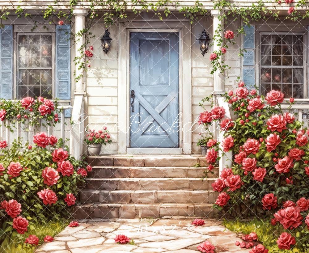 Spring Painting Floral Porch Foto Achtergrond Designed by Emetselch
