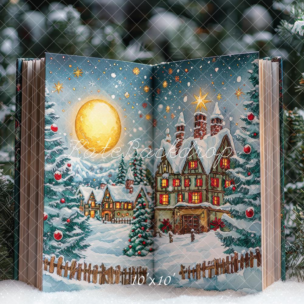 Cuento de Navidad de Kate Fondo invernal nevado Diseñado por Mini MakeBelieve