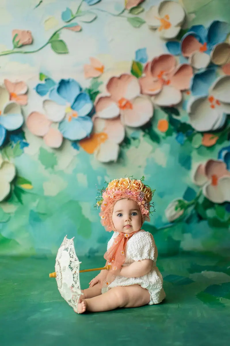 Kate Paint Floral Pastel Abstract Texture Backdrop Designed by Emetselch