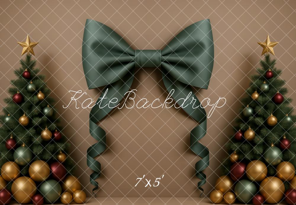 Kate Christmas Green Bow Christmas Trees Backdrop Designed by Patty Roberts