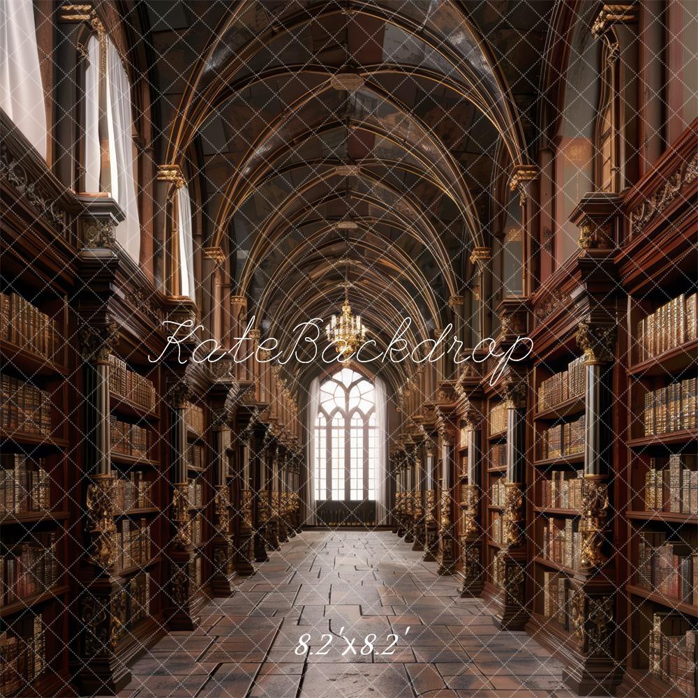 Vintage Bibliotheek Booggang Foto Achtergrond Designed by Mini MakeBelieve