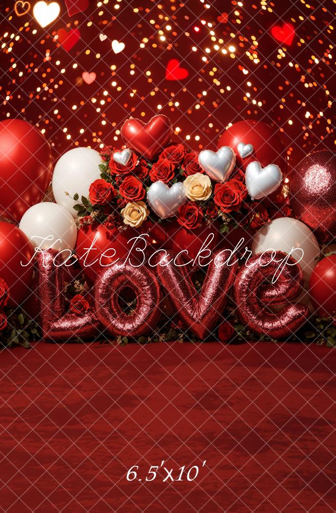 Valentijnsdag Liefde Ballonnen Rozen Foto Achtergrond Designed by Emetselch
