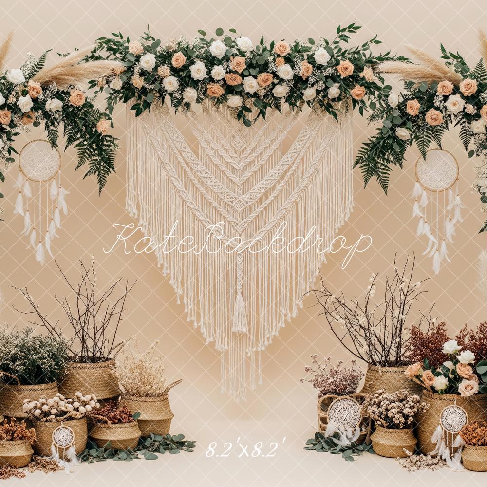 Kate Spring Mother's Day Flower Arch Macrame Dreamcatcher Basket Floral Backdrop Designed by Patty Roberts