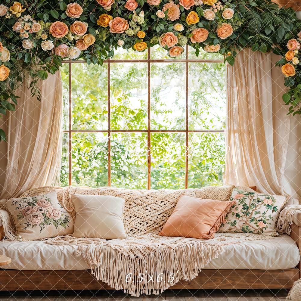 Kate Spring Flower Arch Macrame Sofa Window Backdrop Designed by Emetselch
