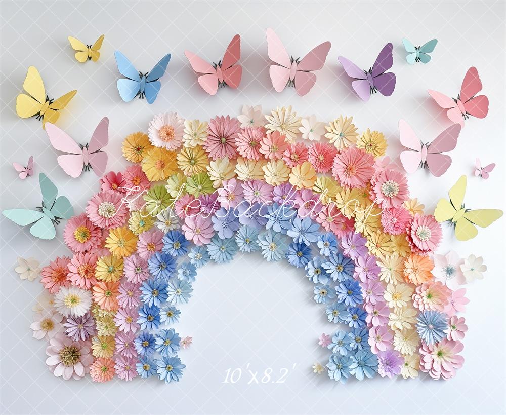 Kate Cake Smash Paper Rainbow Butterfly Backdrop Designed by Kerry Anderson