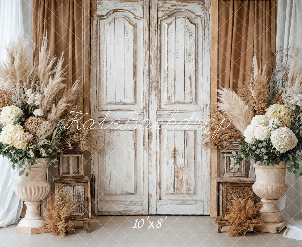 Kate Boho Rustic Floral Vintage Door Backdrop Designed by Emetselch
