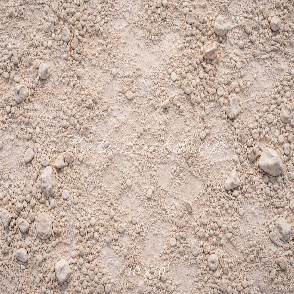 Kate Beige Pebble Dirt Ground Floor Printed Backdrop Designed by Vertigo Productions