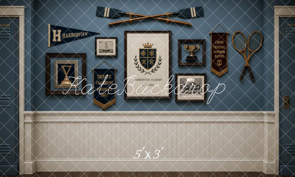 Kate Sports University Blue Wall Academic Harborview Printed Backdrop Designed by Ashley Ward