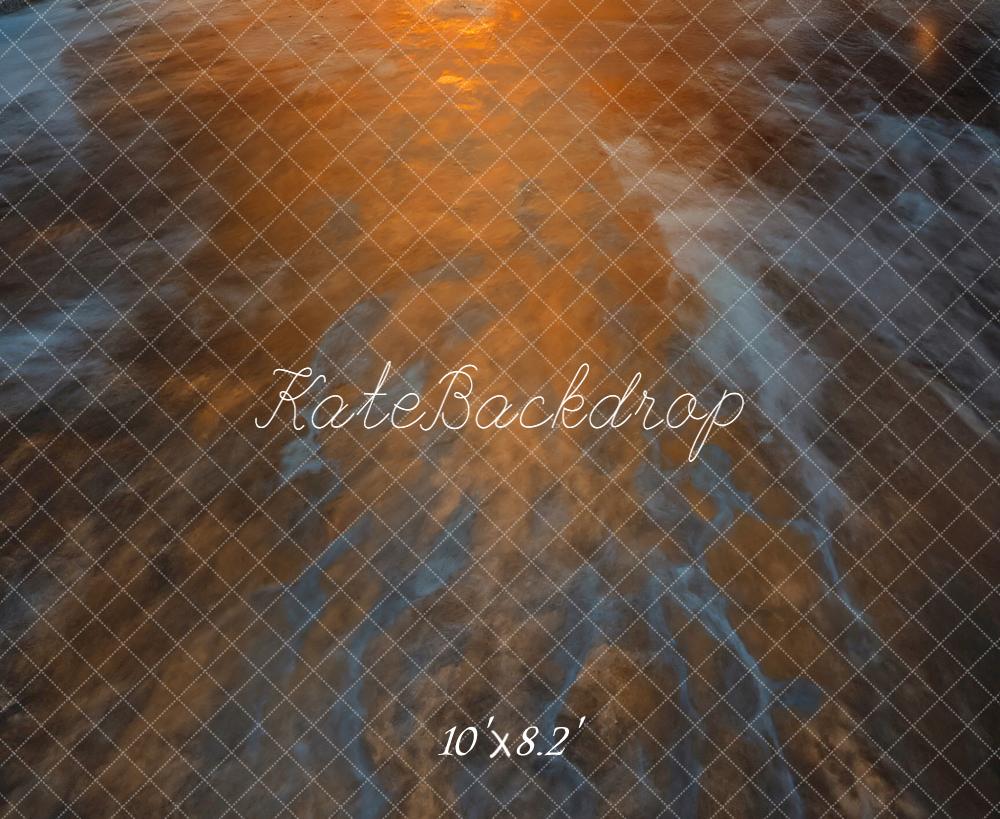 Kate Abstract Cave Orange Blue Floor Backdrop Backdrop Designed by Emetselch