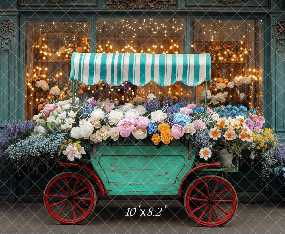 Sfondo del Negozio di Carrelli Floreali Primaverili Designed by Mini MakeBelieve
