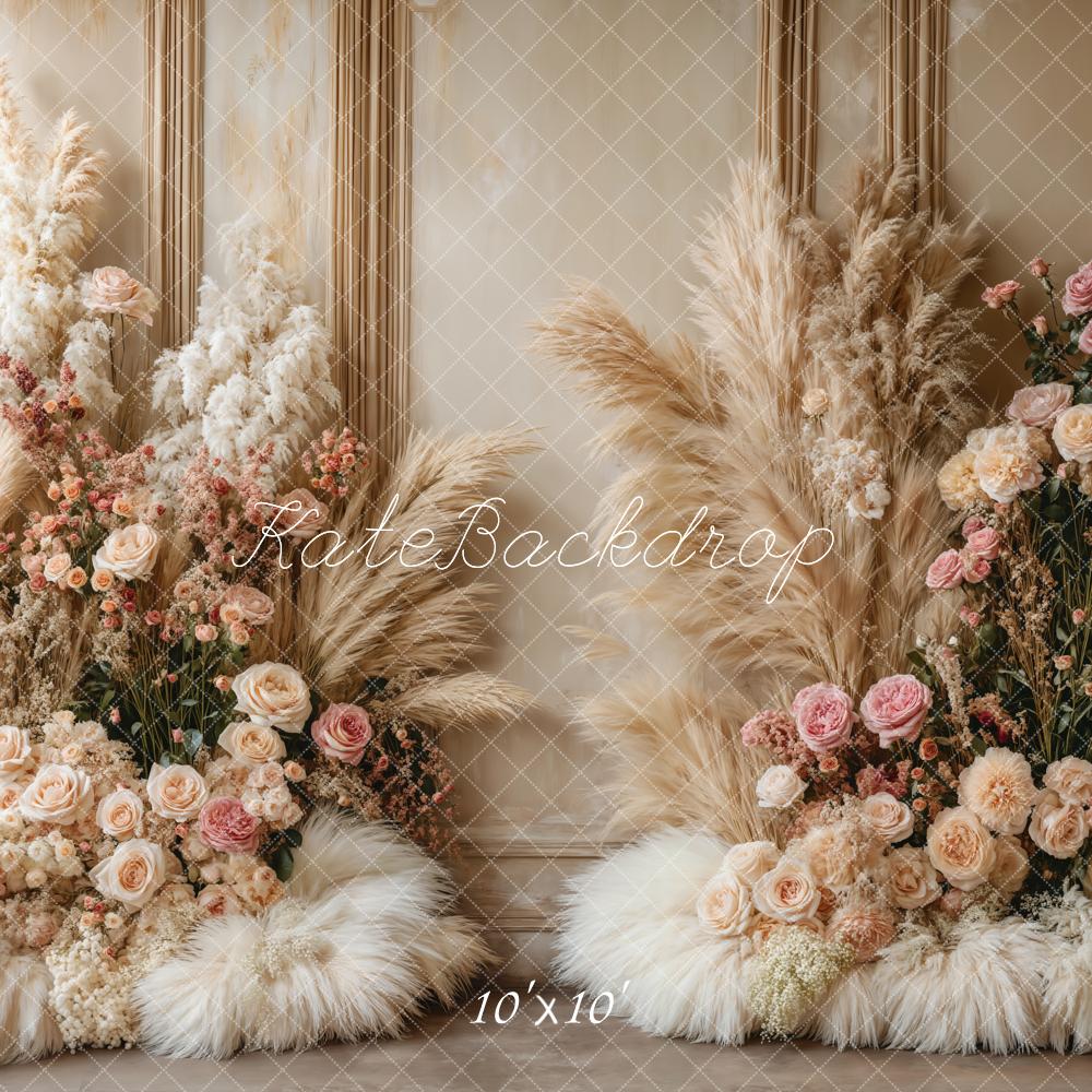 Boho Bloemen Pampas Grassen Foto Achtergrond Designed by Emetselch