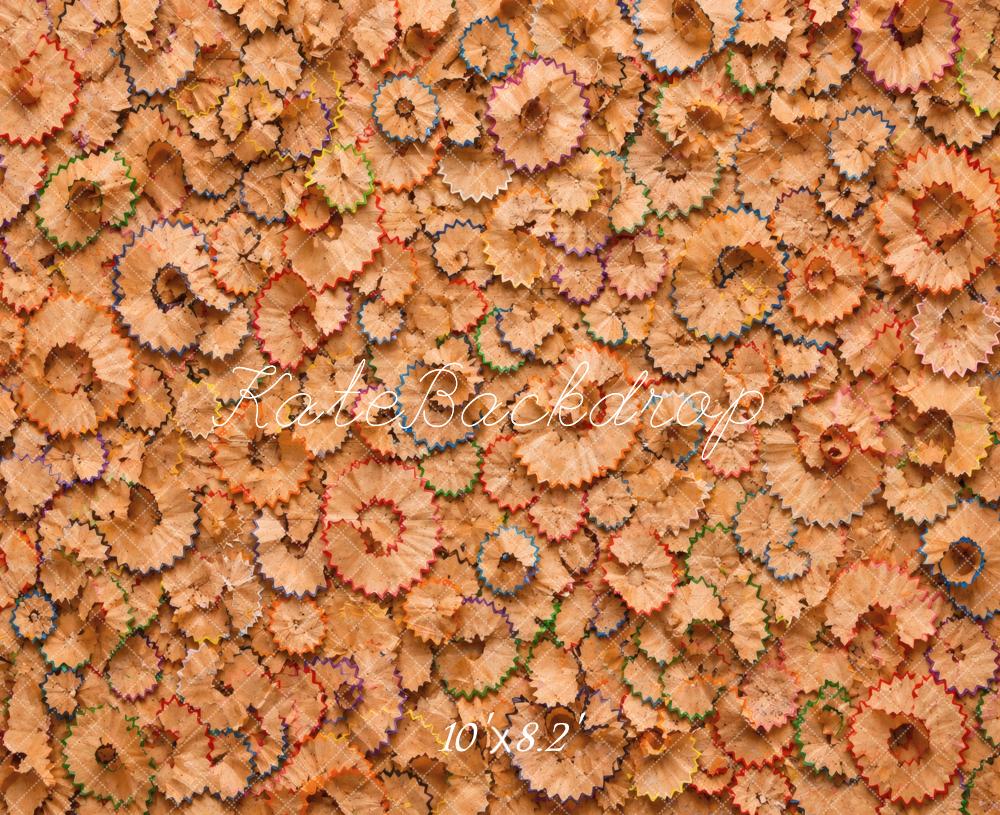 Kate School Colorful Pencil Shavings Pattern Printed Backdrop Designed by Vertigo Productions