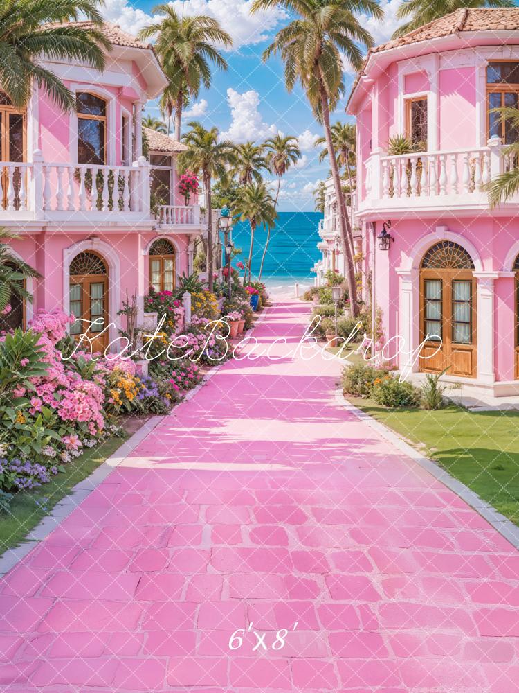Fondo de Villa de Fantasía de Muñeca de Moda Rosa Playas Designed by Emetselch