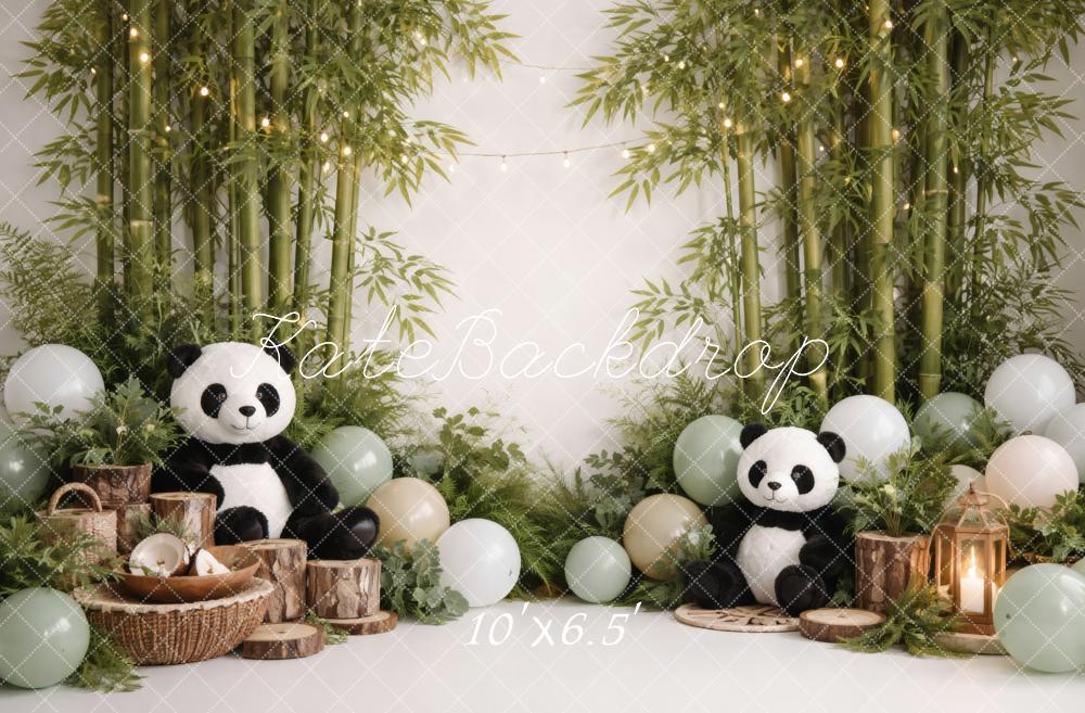 Kate Panda Bamboo Forest Balloons Lanterns Printed Backdrop Designed by Vertigo Productions