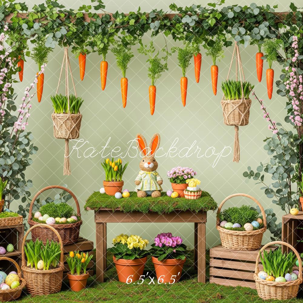 Kate Easter Bunny Carrots Flower Arch Baskets Backdrop Designed by Patty Roberts