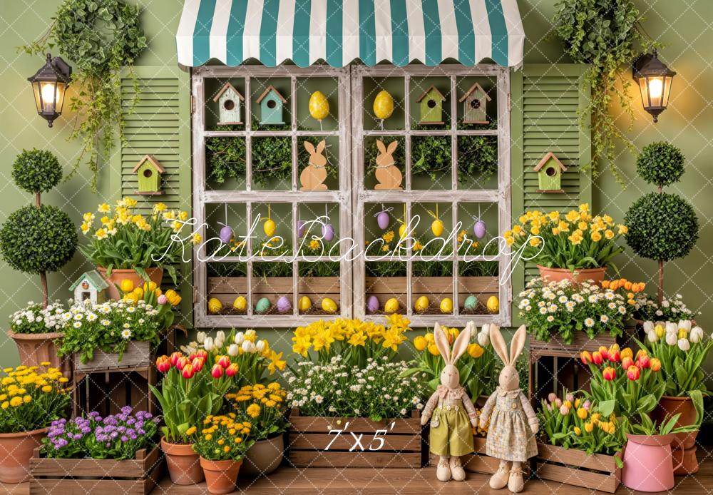Kate Easter Bunny Window Flower Garden Backdrop Designed by Patty Roberts