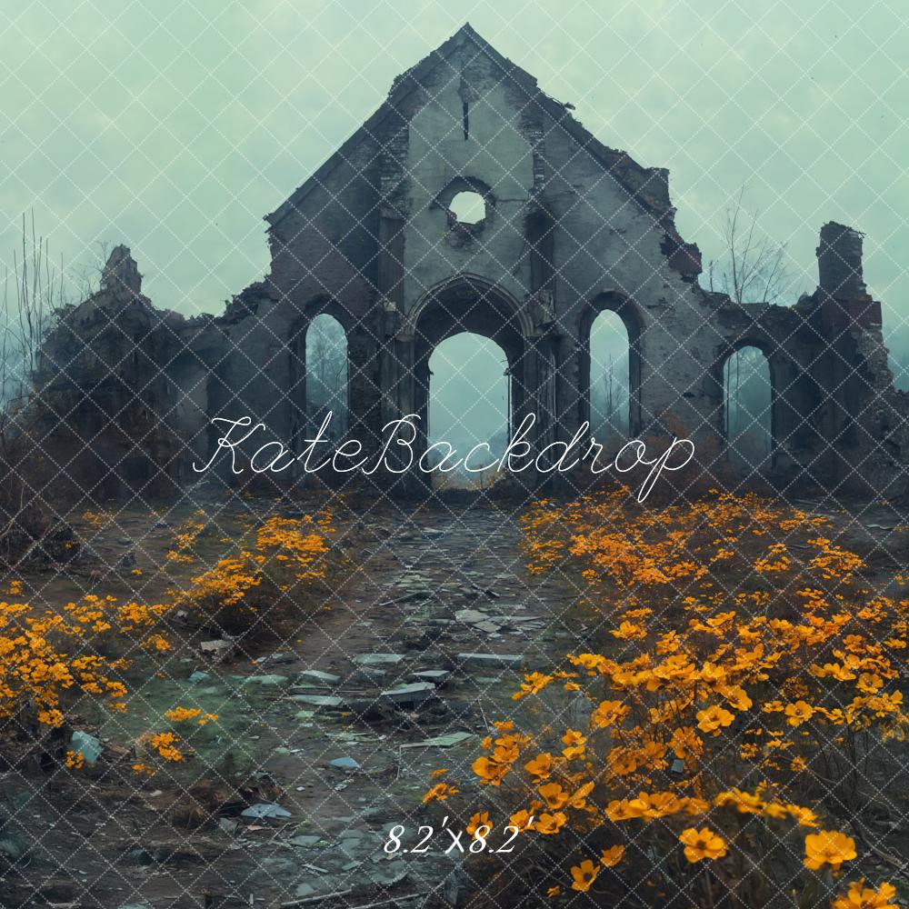 Rovine di Halloween Fiori Gialli Sfondo Designed by Emetselch