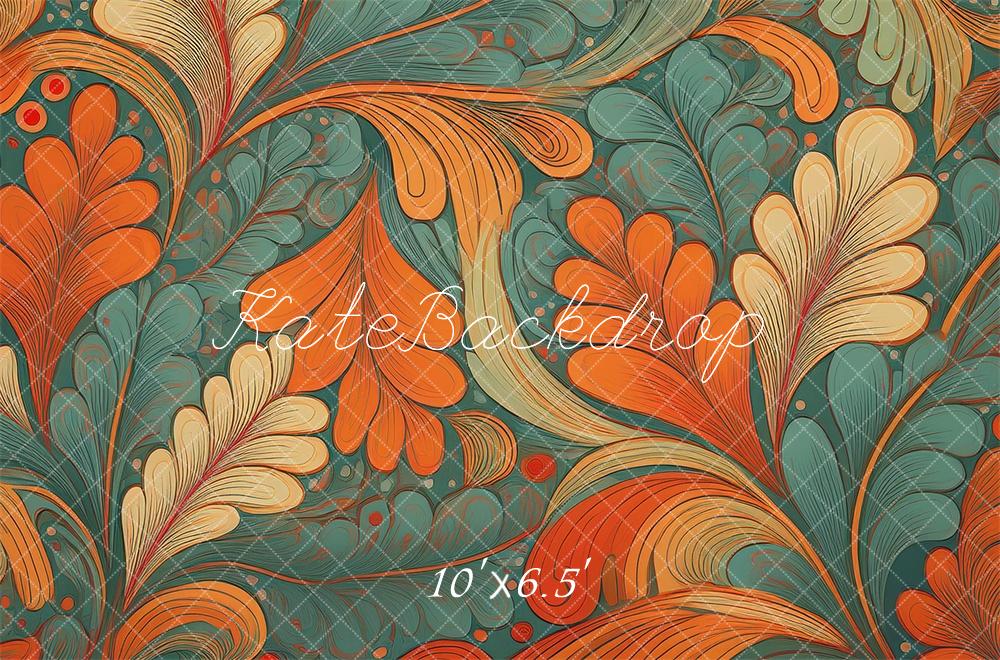 Mid Century Modern Retro Abstract Leaf Pattern Foto Achtergrond Designed by Mandy Ringe Photography