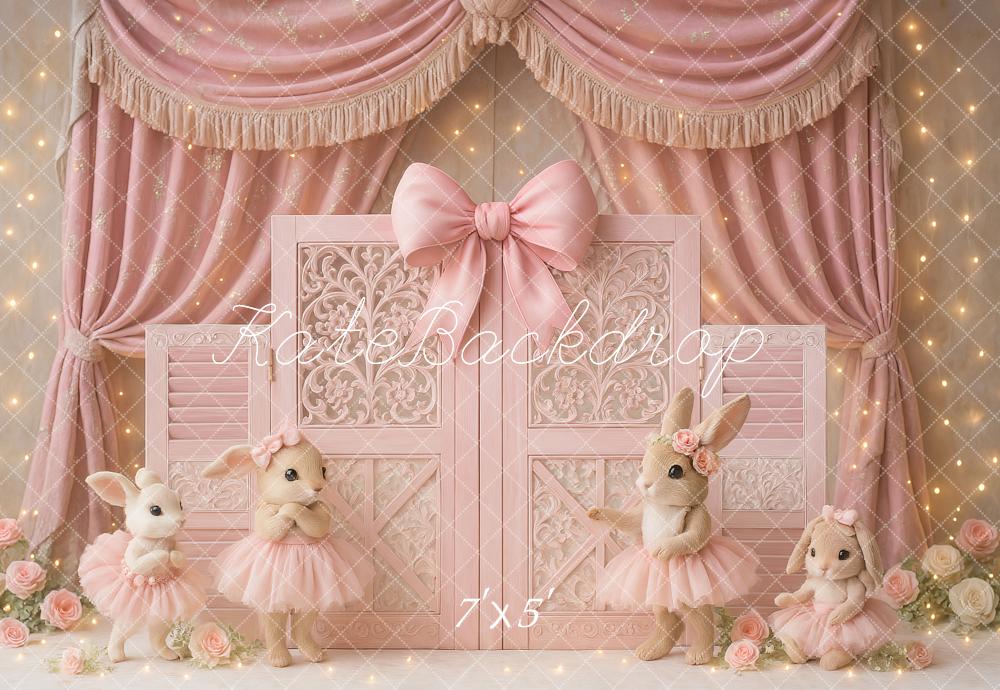 Cake Smash Bunny Pink Ballet Party Foto Achtergrond Designed by Ashley Paul