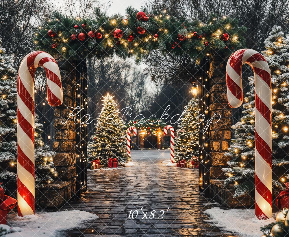Fondo de Jardín de Bastón de Caramelo de Árbol de Navidad diseñado por Emetselch